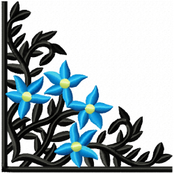 Floral Filigree Corners Embroidery Design 8